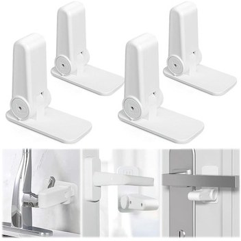 4 Adet Çocuk Güvenlik Dolap Kapısı, Bebekler İçin Kapı Koruyucuları, Yaşlıları Ve Çocukları Korur, Kapılar Ve Dolap Kapakları İçin İdeal Kapı Kolu Kilitleri