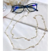 Resim Store Atak Handmade El Yapımı Gold Top Zincirli Inci Detaylı Gözlük Askılığı Gözlük Aksesuarı 