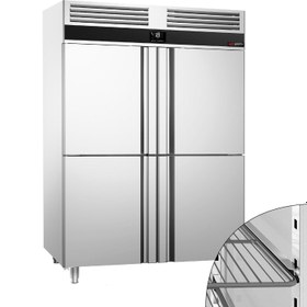 Resim Derin Dondurucu - GN 2/1 - 1400 Lt. - 4 Paslanmaz Çelik Yarım Kapılı 