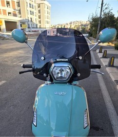 Resim Motocam Skyjet Bellina Ön Cam 2024-2026 Model 37cm Siyah Renkli 4mm Aparatsız 