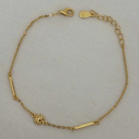 Resim 925 gümüş çubuk detay mini güneş bileklik - Gold 