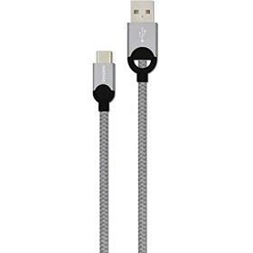 Resim 2023GR5A 5A 100W USBA to Type-C Örgülü 1.2 M Gri Hızlı Şarj ve Data Kablosu 