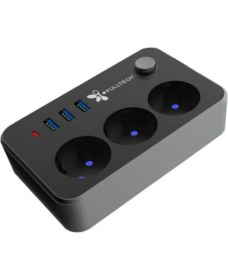 Resim Fulltech 3'lü Termal Akım Korumalı USB Girişli Priz 