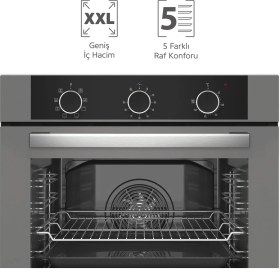 Resim Simfer 8222 9 Fonksiyon QS Gri Cam Ankastre Fırın Power Turbo Pop-up 