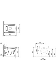 Resim Bocchi Scala Asma Klozet Mat Beyaz Kapak Hariç 1080-002-0128 