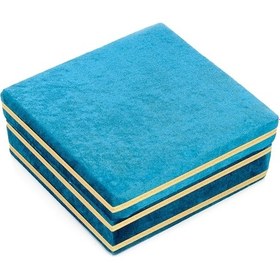 Resim Ihvanonline Kadife Kaplı Sandık Hediyelik, Dekor Petrol Rengi 