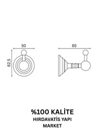 Resim Çelik Banyo Paslanmaz Pirinç Ottoman Tekli Askılık Gri 
