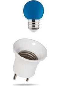 Resim Forlife Duy Fişli + 1w Ledli E-27 Duylu Renkli Gece Lambası Led Ampulü Mavi 