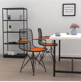 Resim Knsz kafes tel sandalyesi 1 li mazlum syhtrn kolçaklı ofis cafe bahçe mutfak 