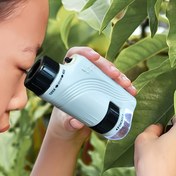 Resim Çocuklar için Taşınabilir Mini Mikroskop, Eğitici Bilim Deneyi Oyuncağı, Hafif ve Kompakt Tasarım, Plastik Optik Mikroskop, Düğme Pil ile Çalışır, 3-6 Yaş Çocuklar için, İdeal Noel Hediyesi 
