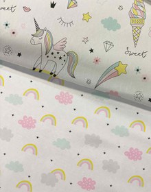 Resim Evmila Unicorn Desenli Nevresim Takımı - 160x220cm Nevresim +50x70cm Yastık Kılıfı+90x190cm Çarşaf 