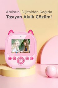 Resim Torima Cmr-21 Pembe Dijital Video Kayıt Fotoğraf Çocuk Kamerası Termal Resim Kağıt Baskılı Yazıcı 