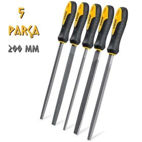 Resim Sgs Saplı Büyük Eğe Seti Ahşap Ve Metal 200 Mm. - 5 Farklı Parça 
