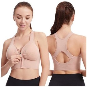 Resim Lacivert Ön Fermuar İçi Boş Güzellik Geri Sutyen Hiçbir Çelik Halka Spor Sutyeni Darbeye Dayanıklı Koşu Spor Yeleği İç Çamaşırı Kadın Toplamak Lacivert 