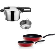 Resim Fissler Vitaquick Edition 4,5 Litre Düdüklü Tencere + Kırmızı Cenit Tava Set 