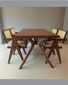 Resim Bianca Ceviz Masa Takımı, 4 Sofia Sandalyeli, Konforlu Ve Modern Tasarım, Değiştirilebilir Renk Çok Renkli 