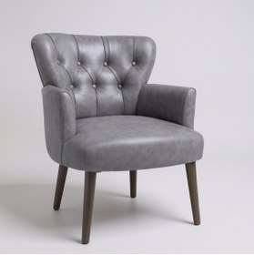 Resim Azra Mobilya Gri Deri Kapitoneli Modern Berjer Koltuk | Tekli Koltuk – Şık ve Konforlu Oturma Alanı 