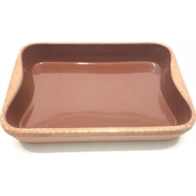 Resim Borcam Toprak Güveç Kabı 32x23x5cm Yüksek Ateşe Dayanıklı Dikdörtgen Toprak Güveç Fırın Tepsisi 