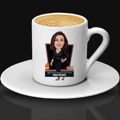 Resim Güzeller Güzeli Canım Öğretmenim Karikatürlü Kahve Fincanı 