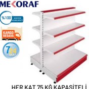 Resim Mekoraf Mekoraf 1.Kalite Çift Taraflı Market Rafı H:135 Cm En:90 Cm 