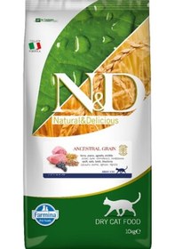 Resim N&D Düşük Tahıllı Kuzu Etli ve Yaban Mersinli Yetişkin Kedi Maması 10 KG 