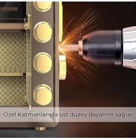 Resim Closter Clp-70 Pro-gl Profesyonel Çelik Para Kasası 70 Cm Gold 
