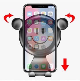 Resim Ally R-054 Gravity Smile Universal Cep Telefonu Araç Tutucu Siyah - Gri 