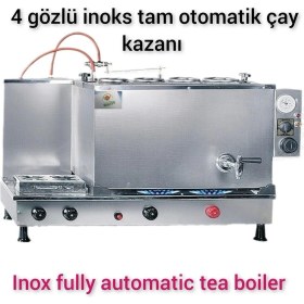 Resim Safir Çay Kazanları 4 Lü Inoks Çay Kazanı Doğalgazlı Ce ve Gazmer Onaylı Gaz Emniyet Kilit Sistemli Çay Semaveri 
