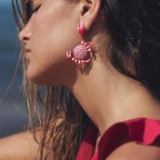 Resim Pembe Lekeli Karidesi Çift Whimsical - Canlı Hawaii Tarzı Reçine ve Alaşım, Kalın Deniz Tasarımı Yaz Tatilleri ve Şenlik Kutlamaları için, Şenlikli Küpeler | Canlı Aksesuar | Dayanıklı Küpeler 