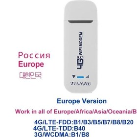 Resim Tıanjıe 150 Mbps 4g Wıfı Yönlendirici Usb Kablosuz Modem Cat4 Qualcomm Yonga Whıte U800-3 