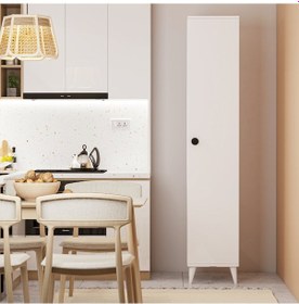 Resim Tek Kapaklı 5 Raflı Çok Amaçlı Banyo Mutfak Kiler Dolabı 