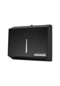 Resim Omnisoft Paslanmaz Z Katlama Kağıt Havlu Dispenseri Siyah 200'Lü 