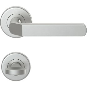 Resim Condi 1083 Saten Krom Rozetlı Kapı Kolu Saten Krom Rozetli Wc (Tk) 