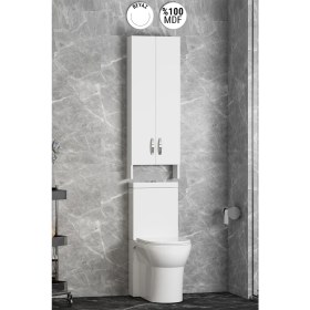 Resim Özceden Klozet Banyo Üst Dolabı 40 x 100 cm Mdf Beyaz 
