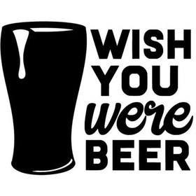 Resim Wish You Were Beer - Araç, Oto, Laptop, Duvar Uyumlu Sticker 30 24 Cm 