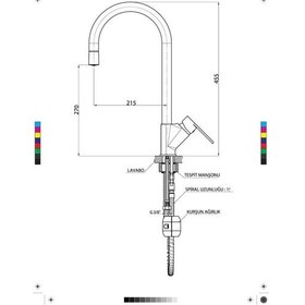 Resim Gpd Atros Spiralli Tek Fonksiyonlu MES66 Eviye Bataryası 