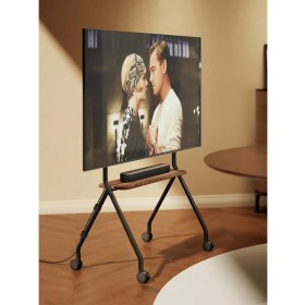 Resim Cletech Tekerlekli Şövale Tv Standı 49"-80" Inç | Raflı | 50 kg Taşıma Kapasiteli | Mobil Tv Sehpası 