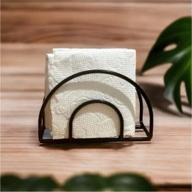 Resim Metal Masaüstü Siyah Peçetelik 