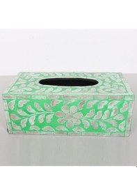 Resim Anita Sedefli Dikdörtgen Peçetelik 23x12x8,5 Cm Yeşil 