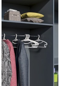 Resim Morpanya 12 Adet Etek Pantolon Eşarp Kıyafet Konfeksiyon Elbise Askısı Beyaz 