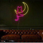 Resim Twins Led Kedi Ve Ay Figürlü Neon Tabela Çok Renkli Model:model:66933366 Çok Renkli 