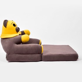 Resim Beibons Anti Bakteriyel Portatif Katlanabilir Sünger Çocuk Koltuğu - Panda, Ayıcık Koltuk Gri Sarı 