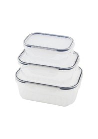 Resim 3pcs Quick Sızdırmaz Saklama Kabı Seti Şeffaf Kap - Buğulu-contal 