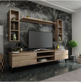 Resim MobilyaFırsat Ideal Tv Ünitesi Duvar Raflı Q7809-3 Çırağan 