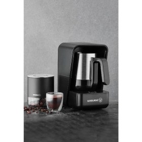 Resim Korkmaz Moderna Siyah/Satin Kahve Makinesi (5 Fincan Kapasite) 