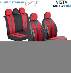 Resim Fresh Start Mitsubishi Colt Uyumlu Lüx Deri Detaylı Oto Koltuk Kılıfı Ön Arka Takım Vista Serisi Siyah Kırmızı Fs 