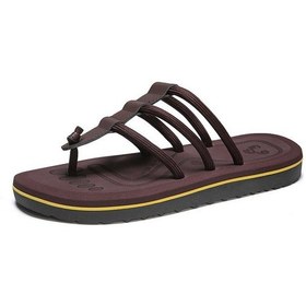 Resim Kahverengi Yaz Parmak Arası Terlik Erkek Kaymaz Vietnam Parmak Arası Terlik Klipsli Plaj Dış Giyim Trendy Rahat Sandalet Kahverengi 