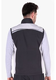 Resim İş Yeleği Softshell Reflektörlü Siyah - Açık Gri 