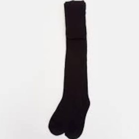 Resim Çocuk Siyah Havlu Külotlu Çorap Unisex Model 