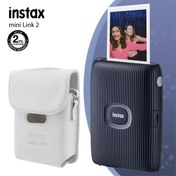 Resim Instax Mini Link 2 Uzay Mavisi Akıllı Telefon Yazıcısı ve Deri Kılıf 